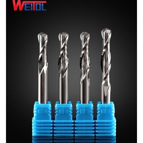 Weito N 10pcs 6mm diameter Carbide ball nose end mill two sprial Ball nose milling cnc router bits for Wood and MDF cutting