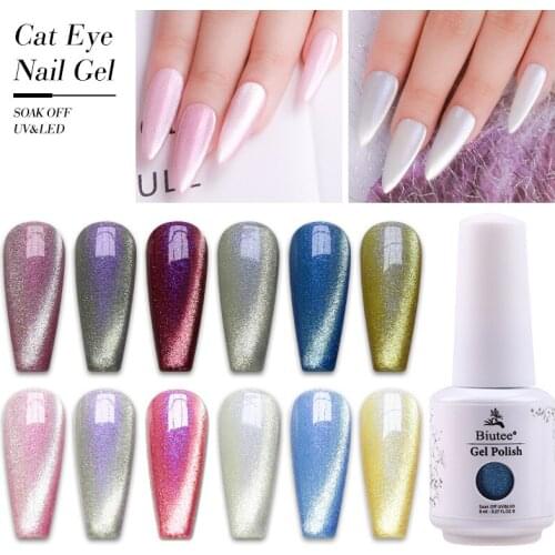 BIUTEE Nail Gel Polish Cat Eye Laser Magnet Varnishes 8ml UV LED Gel Glitter Shimmer Magnetic Soak Off Lacquer Nail Art Manicure
