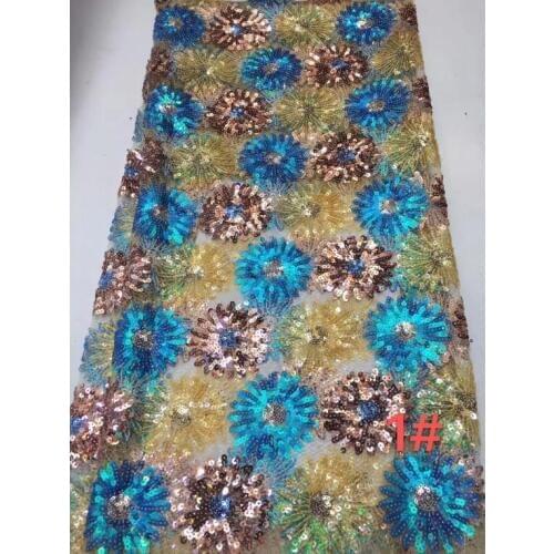 Hot selling ZH-6235 embroidered tulle Net Lace with sequins French tulle mesh Lace Fabric