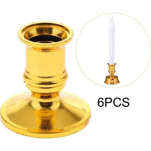 Classical Fashion Home Decoration Electronic Candle Light Base Hollow Candlestick 6 Pack