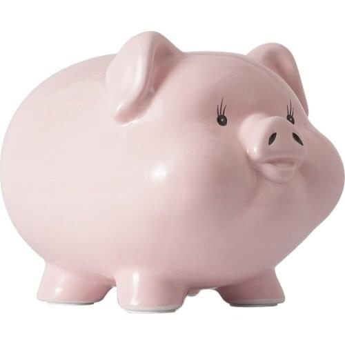 Ceramic Piggy Bank Pig Safe Money Box Large Childrens Paper Money and Coins Cash Box Saving Mealheiro Home Decoration FP035