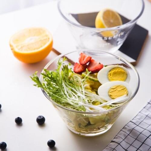 Creative home kitchen Europe Style French Print glass bowls cute round salad bowl glass tableware breakfast fruit bowls zakka