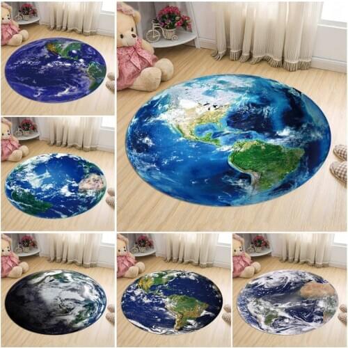 The Earth Round Carpet Rug KAWAI Cartoon Floor Rug For Living Room Bedroom Kids Room Non-Slip Play Mat Round Mat Carpet