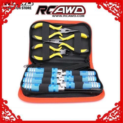 RC Car Tools Set Ball link plier Needle-nose Plier Wire Cable Cutter M1.5 M2 M2.5 M3 Hex Key Phillips Screwdriver Box Spanner
