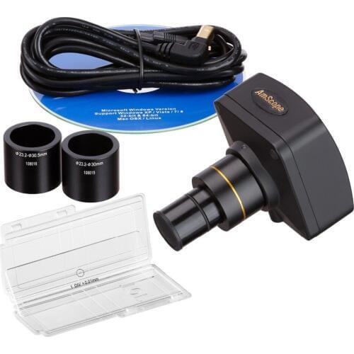 AmScope 14MP USB2.0 Microscope USB Digital Camera + Advanced Software and Micrometer MU1400-CK
