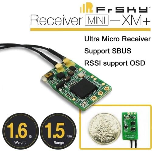 Frsky XM+ Plus Micro D16 SBUS Full Range Up to 16CH 2.4ghz Mini Receiver for RC FPV Racing Drone RC Parts w/ Antenna Toys