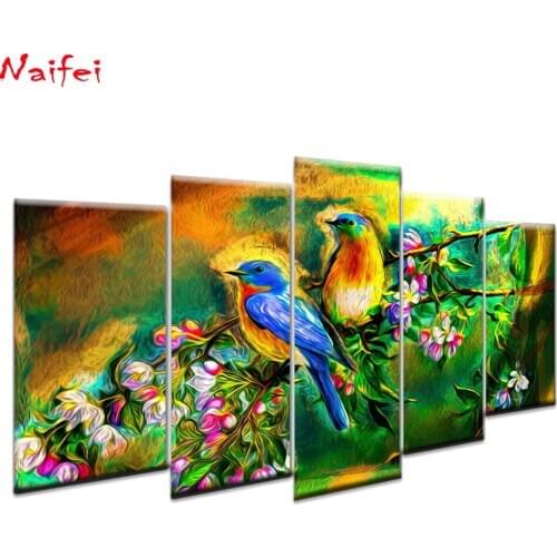 5 pcs/set animals Diamond Painting Birds Multi-picture Combination DIY Diamond Embroidery Cross Stitch Decor Gift Wall Art