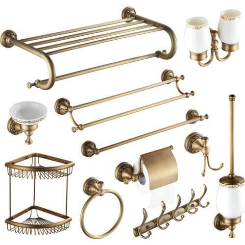 Antique Palace Series European 11 Items For Complete Bathroom Decoration Set Solid Brass Bathroom Set Bathroom Accessories