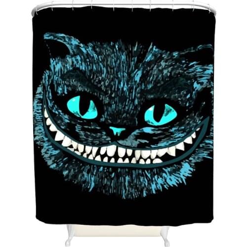 Customized Cat 3D Print Small Bath Curtain with Hooks Durable Waterproof Fabric Shower Curtain for Student Dorm Tub Bathroom