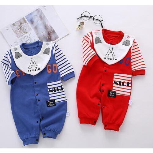 New Born Baby Clothes Boy Spring Autumn Long Sleeved Cotton Soft Rompers Infant Baby Cartoon Cute Jumpsuit 3M-12M Pajamas Outfit