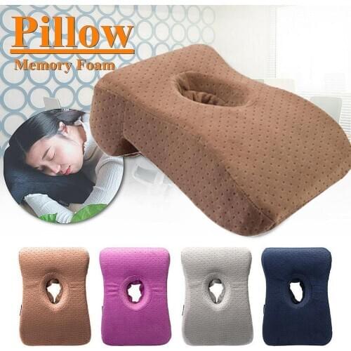 L Shaped Neck Pillows Memory Foam Pillow for Car Home Office Noon Nap Rest Slow Rising Waist Protect Face Down Relax Neck Pillow