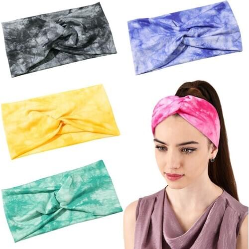 Tie Dye Cycling Yoga Sport Sweat Headband Men Sweatband For Men Women Yoga Hair Bands Head Sweat Bands Sports Safety