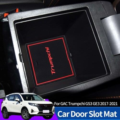 Anti-Slip Gate Slot Cup Mat For GAC Trumpchi GS3 GE3 2017-2020 Interior Non-slip mat Accessories Door Pad Car Styling Stickers