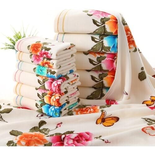 Drop Ship New Women butterfly Peony Towel 100% Cotton Mens Towel 72*32cm Bath Towel 70*140cm High Quality Beach Towel 3pcs/set