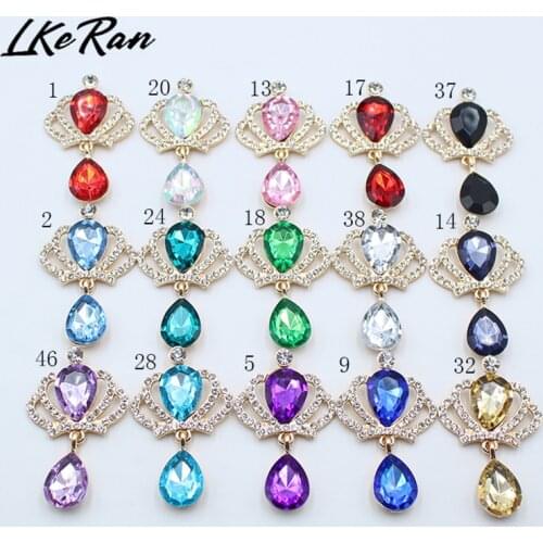 LKERAN 5Pcs 32*52MM Heart Pendant Acrylic Rhinestone Snap Buttons Craft For Sewing Hair Accessories Wedding Candy Box Decorative