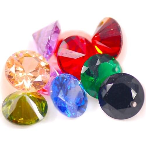 4MM 6MM 8MM Cubic Zirconia Stone Multicolor The Shape Of Round with 1 Hole For Clothing Decoration sew on point backe stone