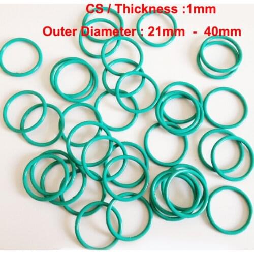 100 PCS FKM Rubber O-Ring CS1mm x OD 21/22/ 23/24/25/26/27/28/29/30/31/32/33/34/35/36/37/38/39/40 Fluorine Gasket Seal O Ring