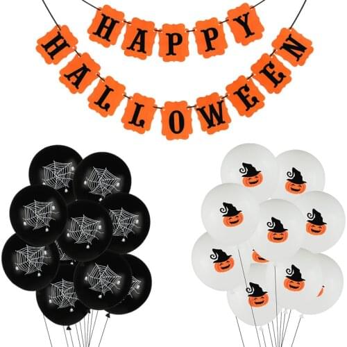 Happy Halloween Balloon Decoration Pumpkin Ghost Spider Bat Skull Balloon for Halloween Party Hanging Decor Air Globos Supplies