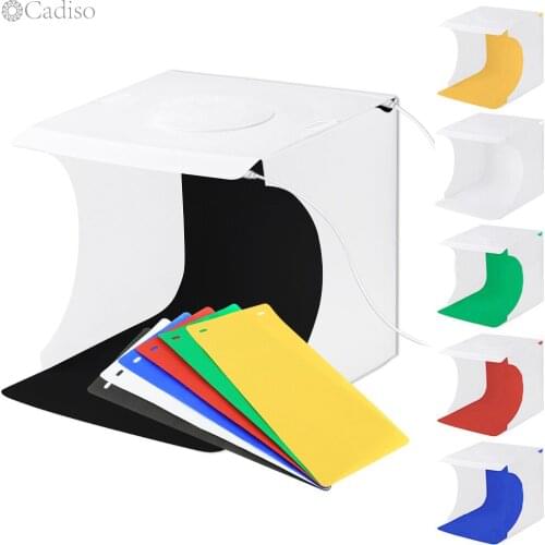 Cadiso 2 LED Lightbox Light Box Mini Photo Studio Box 1100LM Photography Color Backdrops Box Light Studio Shooting Tent Box Kit