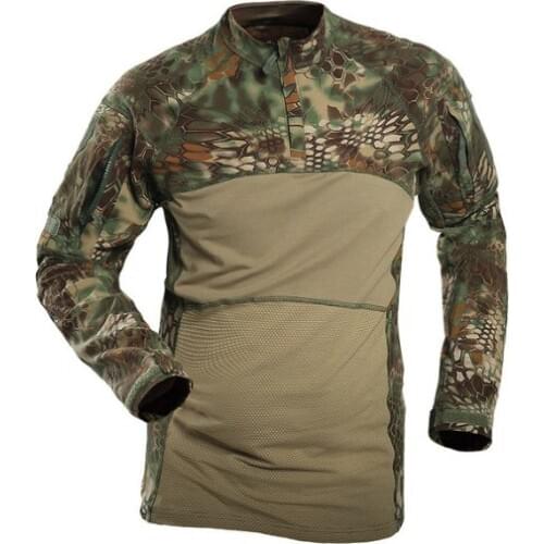 Tactical Combat Shirt Men Cotton Military Uniform Camouflage T Shirt Multicam US Army Clothes Camo Long Sleeve Shirt