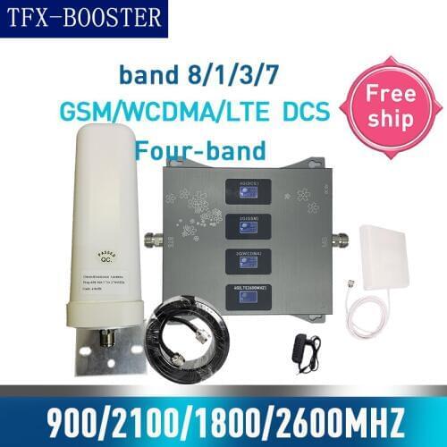 TFX-BOOSTER 900/1800/2100/2600mhz Cell Phone Booster Four-Band Mobile Signal Amplifier 2G 3G 4G LTE Cellular Repeater GSM DCS