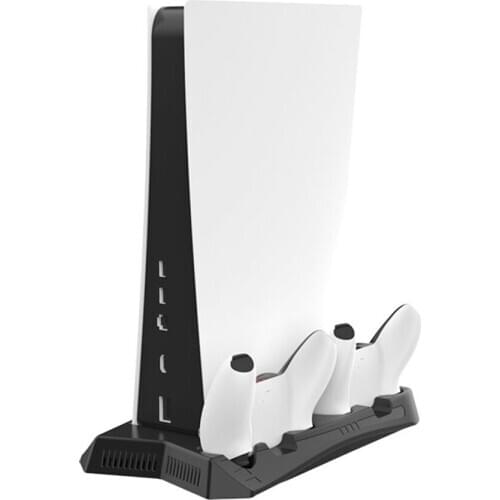 Vertical Charging Stand Charger Base Dock Station with Cooling Fan for PS5 DE/UHD Handle Game Console