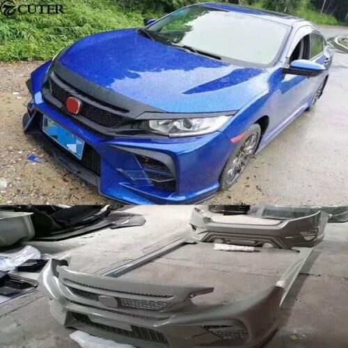 High quality Car body kit ABS Upainted front rear bumper Side skirts for Honda Civic 10TH 16-17