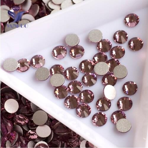 YANRUO 2028NoHF All Sizes Lt.Amethyst Flatback Strass Rhinestones Non Hotfix Stones Crystal For Shoes Accessories