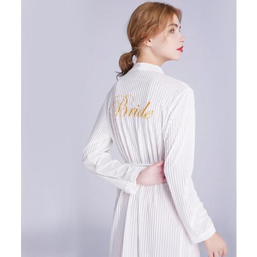 Sexy Letter Embroidery Bride Bridesmaid Wedding Dressing Robe Lady Kimono Bath Gown Sleepwear Floral Nightgown Party Gift