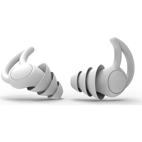 1Pair Soft Silicone Ear Plugs Tapered Travel Noise Reduction Earplugs Sleep Sound Insulation Ear Protector 2/3 Layers