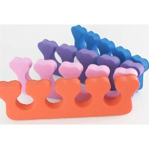 10 Pair/Pack Nail Art Toes Separators Fingers Soft Sponge UV Gel Polish Beauty Manicure Pedicure Tools - Random Color