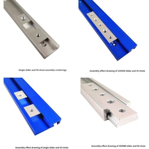 100-500mm Woodworking T-slot Miter Track Aluminum Alloy T-Track Miter Gauge Track Slot for Wood Working Workbench Tools