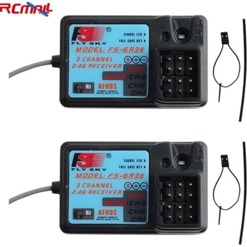 2PCS Waterproof Flysky FS-GR3E 2.4G Receiver 3CH for FS-i6X FS-i6 FS-T6 FS-i10 FS-GT2 FS-GT2B FS-GT3B FS-GT3 Transmitter
