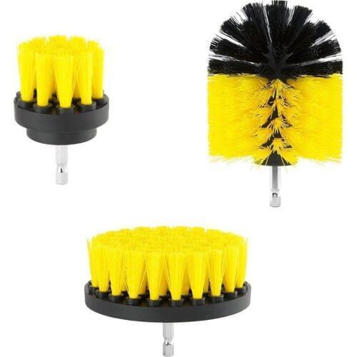 3pcs Eletric Drill Brush Tile Grout Power Scrubber Cleaning Tub Cleaner Combo Tool For Power Tools