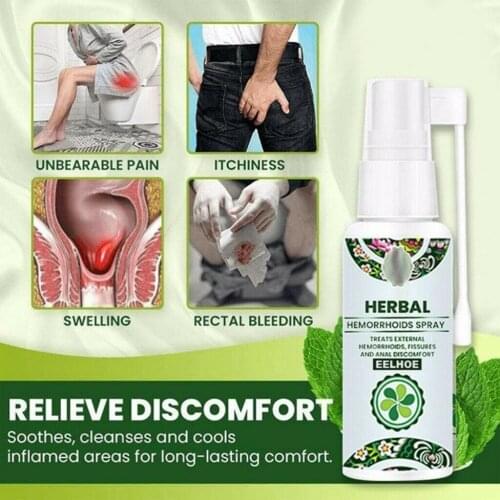 30mlset Herbal Hemorrhoid Relief Treatment Hemorrhoids Ointment Meat Ball Internal And External Mixed Anal Soothing Spray Unisex