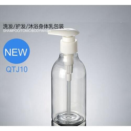 300PCS/LOT 200ml empty cream lotion pump plastic bottles for personal care packaging, 200cc shower gel pump bottles container