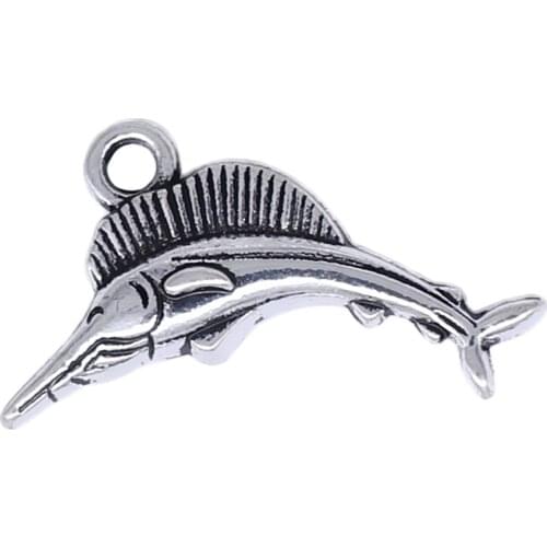 3D Metal Ancient Sailfish Charm Pendant for Ocean Fishing Fancy Jewellery Making