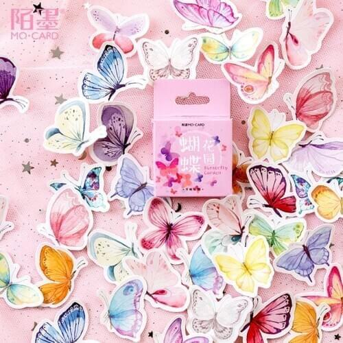 46 pcs Cute Butterfly mini paper sticker decoration stickers DIY for craft Kids diary scrapbooking planner kawaii label sticker