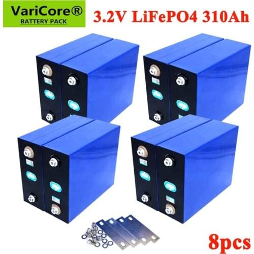 8PCS VariCore 3.2V 310Ah lifepo4 battery DIY 4S 12V Rechargeable battery pack for Electric car RV Solar Energy storage system