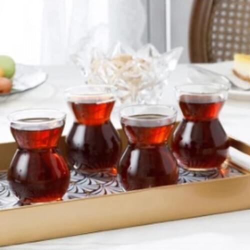 English Home Ethnic Glass 6'lı Tea Cup 140 ml Transparent