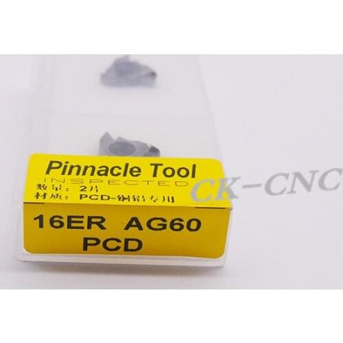 Free shipping 2PCS 16ER AG55 / 16ER AG60 PCD Diamond inserts,Carbide Milling Inserts,CNC Insert, For SER / B-SER Turning Tools