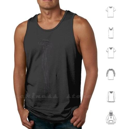 Black Jellyfish Tank Tops Vest Sleeveless Black Jellyfish Animal Dots Sea Ocean Water Taratarantula