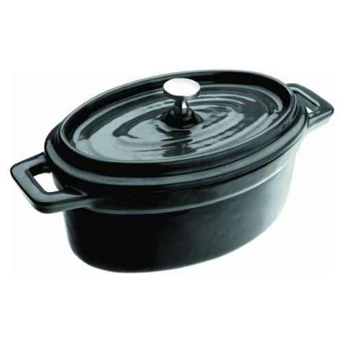 IBILI 726015N - Mini black Oval Cocotte 15X10X6 Cm, cast iron cooking pot