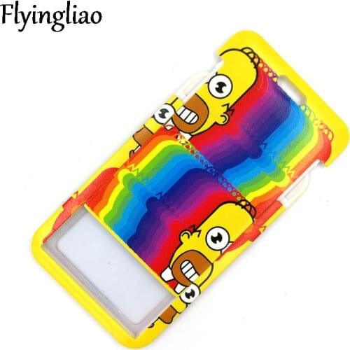 Funny Cartoon Charaters Rainbow Color Credit Card ID Holder Bag Student Women Travel Bank Bus Business Card Cover Badge