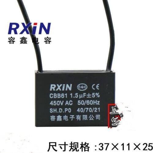 Capacitors 1.5uf 450V AC CBB61 Metallized Capacitor For Motor Start-up Ceiling Fan