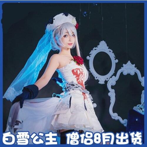 Anime SINoALICE Alice Cosplay Costume Snow White Gothic Monks Cos Lolita Halloween Party Dress H