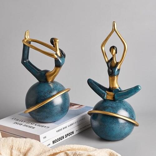 Creative Statue Figurines for Interior Yoga Girl Model Home Decoration Accessories Office Desk Decoration Christmas Decor Gifts