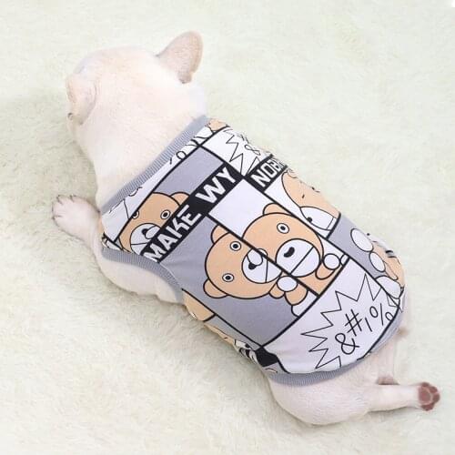 Fashion brand Cartoon bear summer Pet Vest Shirt Clothes for Small medium dogs Costumes Coat For Cat French Bulldog Chihuahua