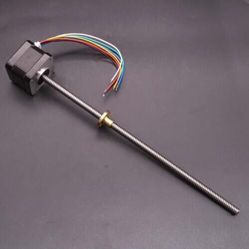 Nema17 Stepper Motor 42mm Long Screw Shaft Rod Motor 0.2NM 0.72A 2-phase 4-wire 3D Printing Stepping Motor 260mm Long Axis Motor