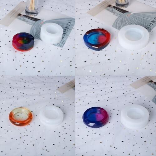 New Ashtray Handmade Crystal Silicone Mold Storage box DIY Mirror Crystal Epoxy UV Resin Mould Art Supplies